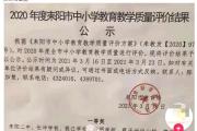 2020年度耒阳市中小学教育教学质量评价结果公示
